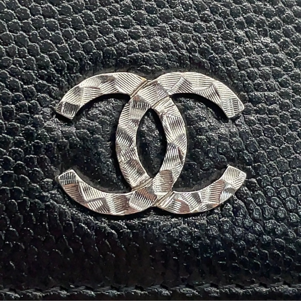 Authentic Chanel Caviar Black Brilliant Coco Long Wallet W/Box - Picture 3 of 16